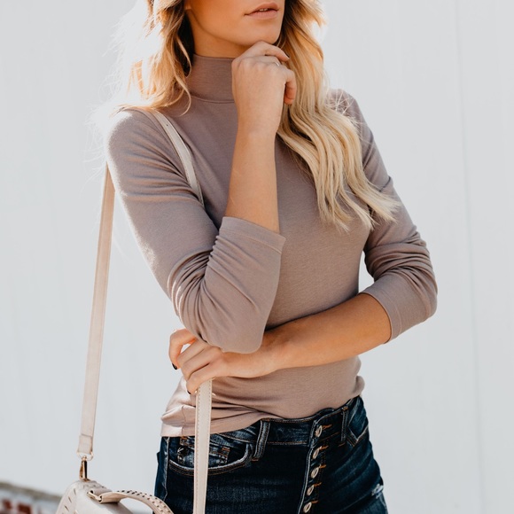 NEW // Day To Day Turtle Neck Top - Mocha - Picture 6 of 7